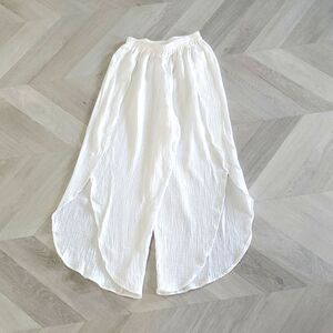 Yana K Calypso White Waffle Knit100% Cotton Pants, Size SMALL